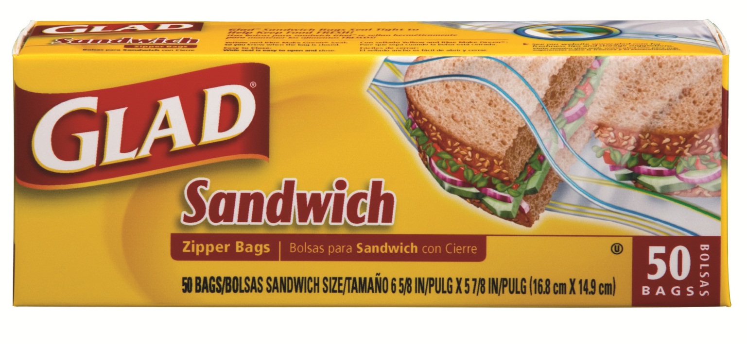 Glad Food Stora Zipper Sandwich 50 Bags (7263) C12