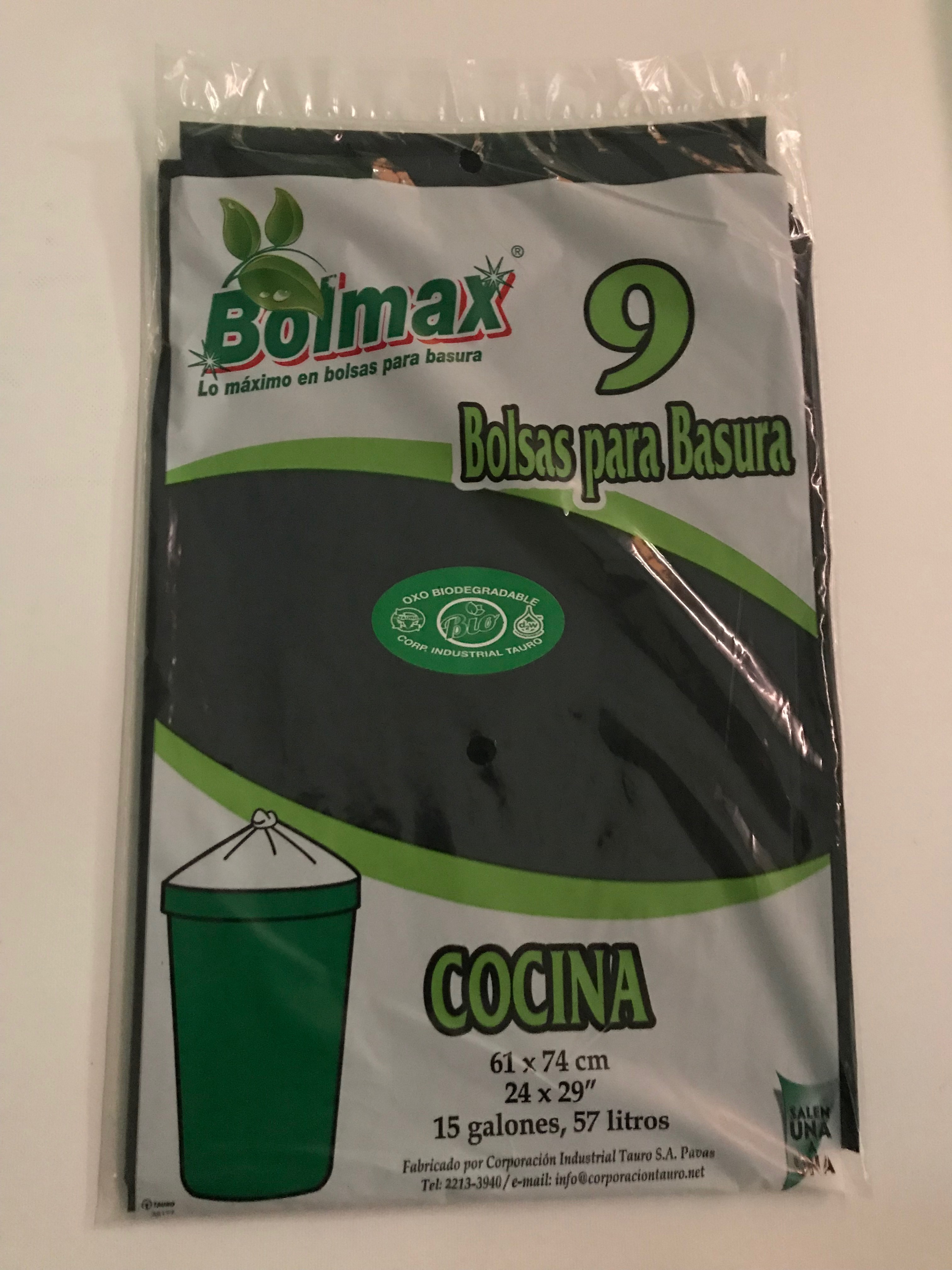 Bolsa BOLMAX Negra oxo-Bio Grande 9Un B48 (61x74cm