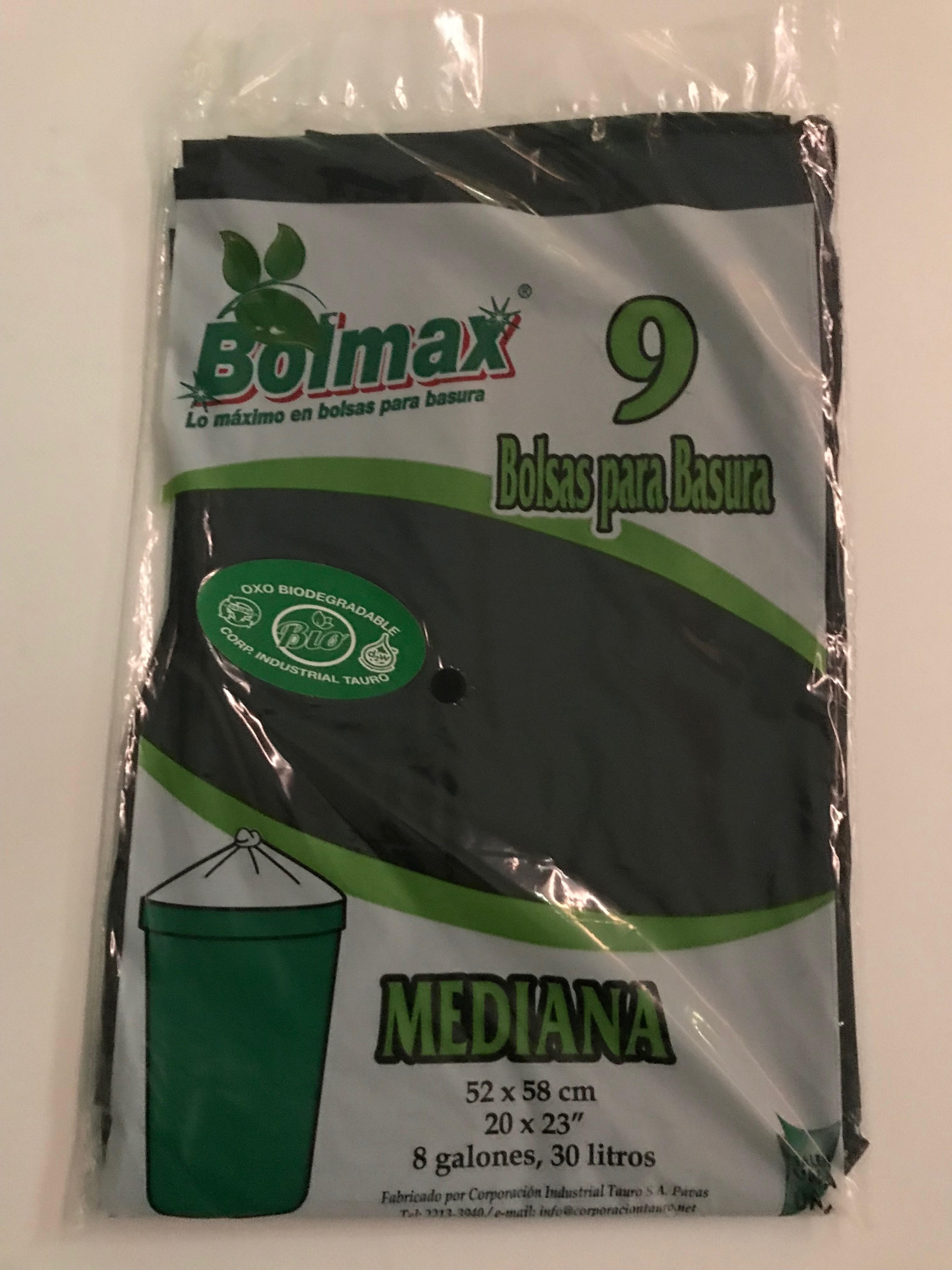 Bolsa BOLMAX Negra oxo-Bio Medi 9Un B48 (52x58cm)
